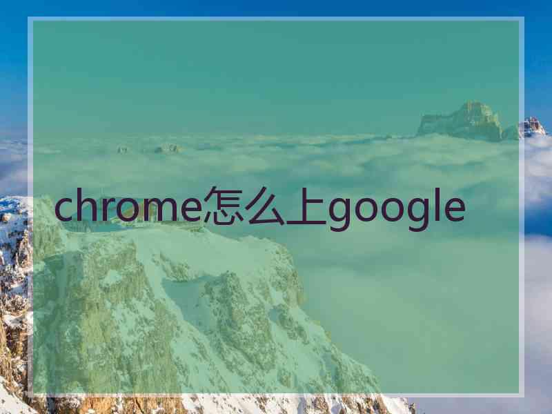 chrome怎么上google
