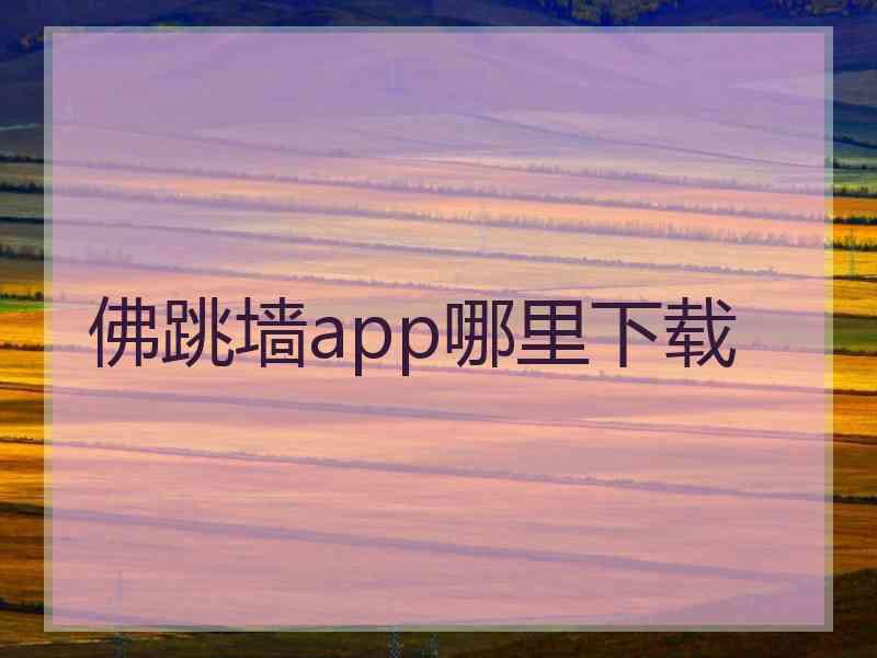 佛跳墙app哪里下载
