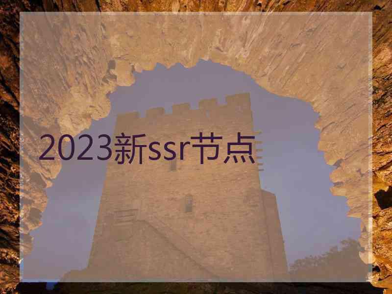 2023新ssr节点