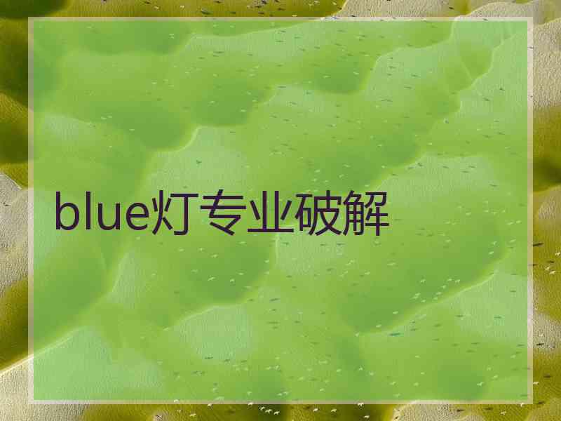 blue灯专业破解