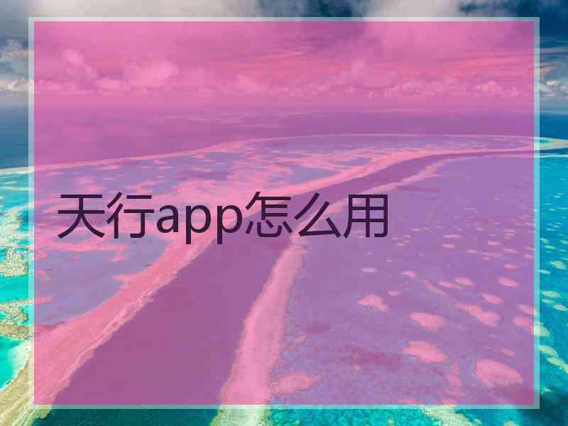 天行app怎么用