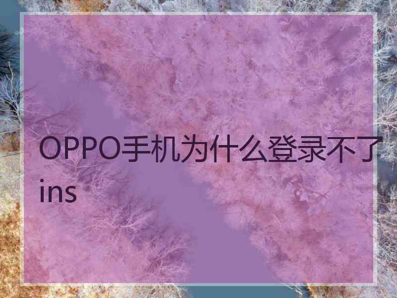 OPPO手机为什么登录不了ins