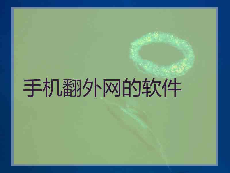 手机翻外网的软件