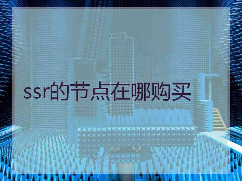ssr的节点在哪购买