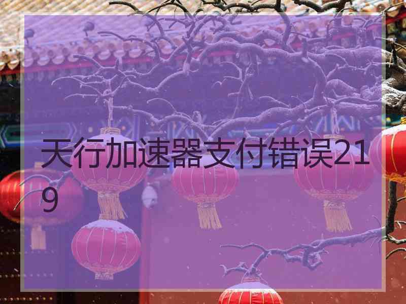 天行加速器支付错误219