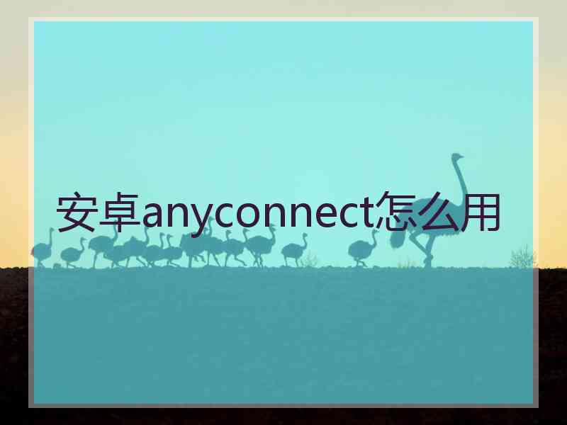 安卓anyconnect怎么用