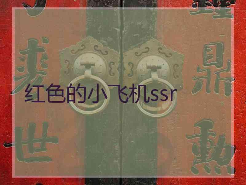 红色的小飞机ssr