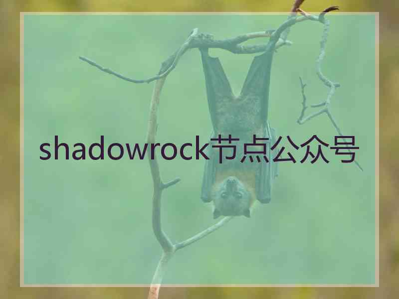 shadowrock节点公众号