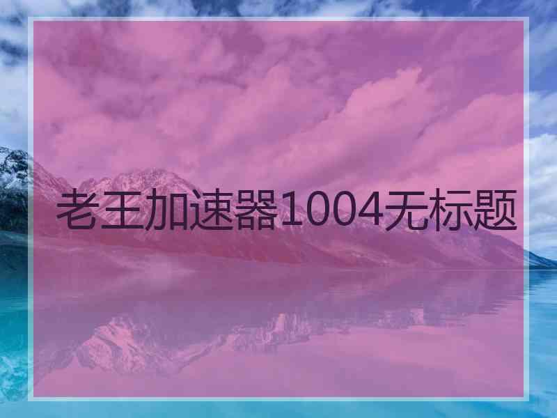 老王加速器1004无标题