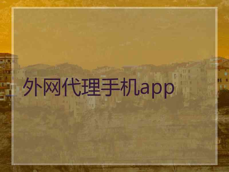 外网代理手机app