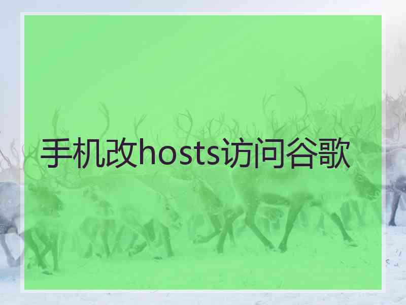 手机改hosts访问谷歌