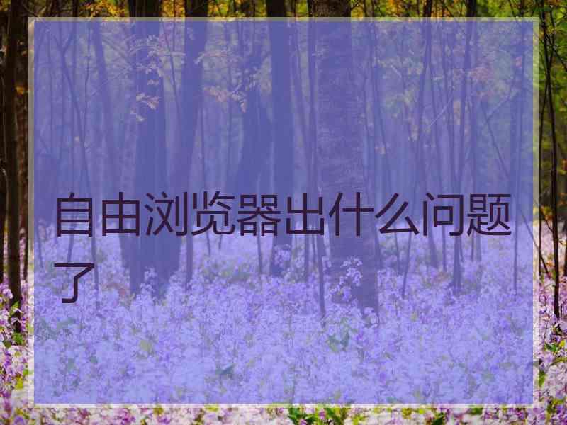 自由浏览器出什么问题了