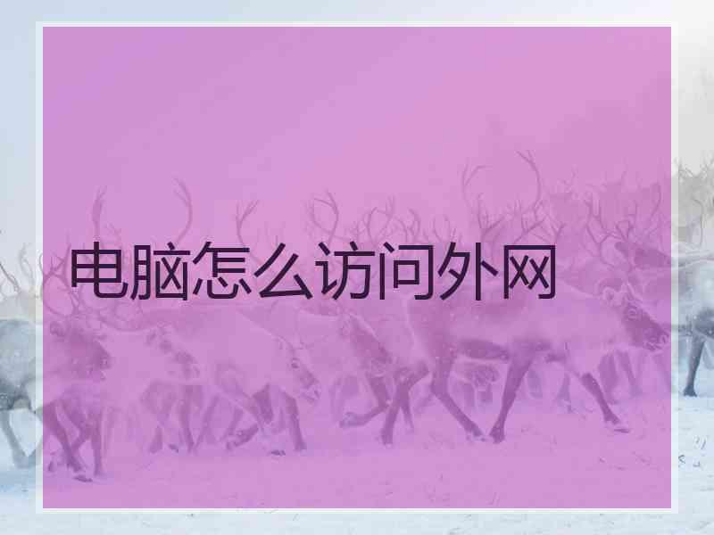 电脑怎么访问外网