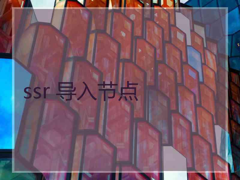 ssr 导入节点