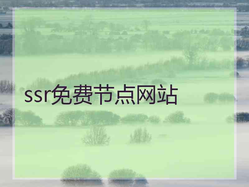 ssr免费节点网站