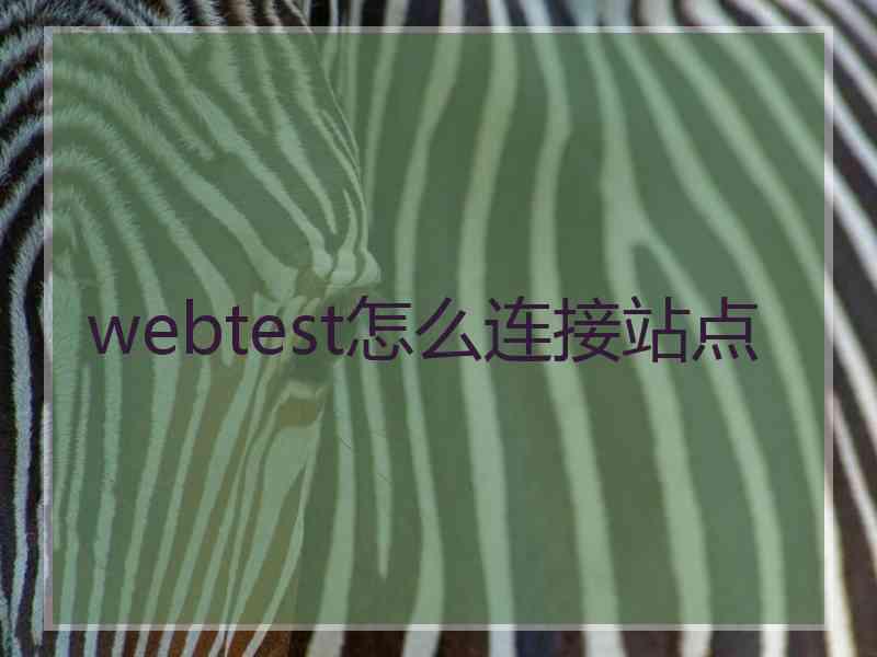 webtest怎么连接站点