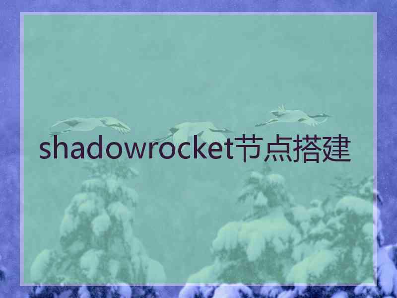 shadowrocket节点搭建