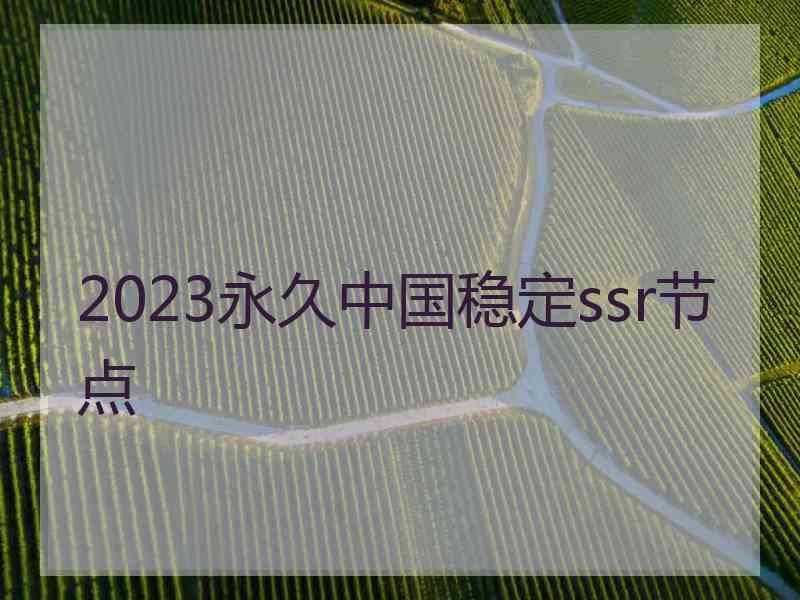 2023永久中国稳定ssr节点