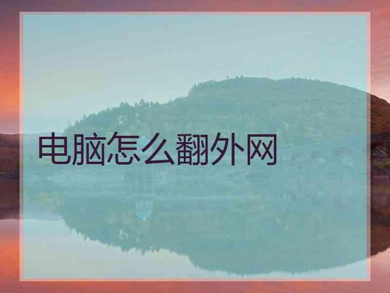 电脑怎么翻外网