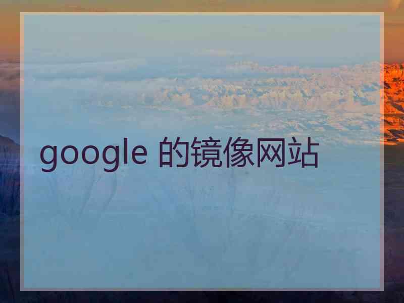 google 的镜像网站