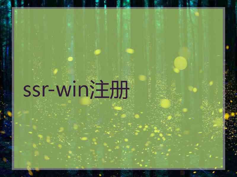 ssr-win注册
