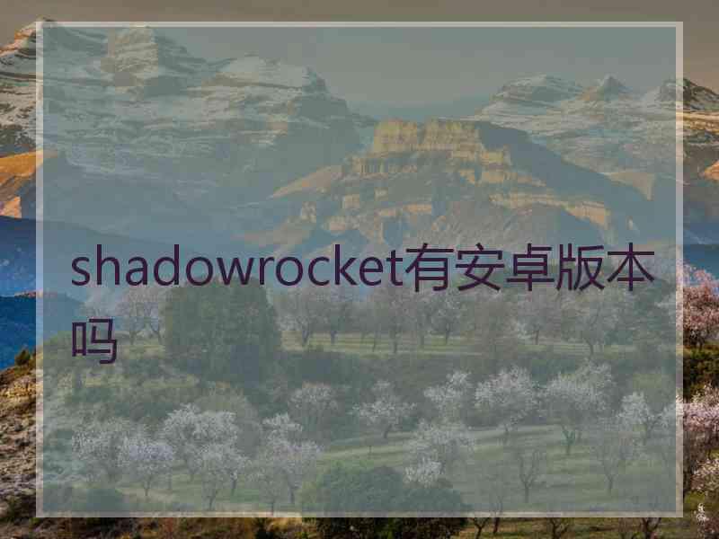 shadowrocket有安卓版本吗