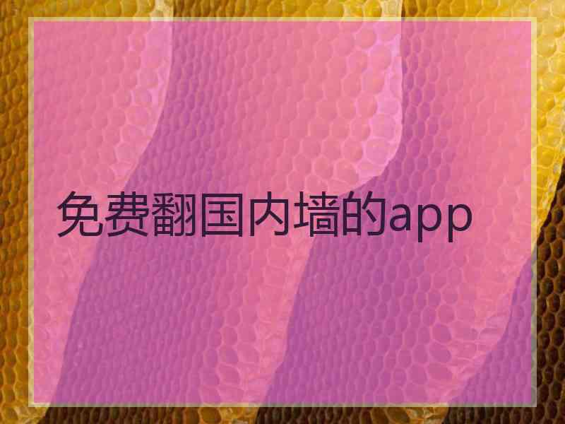 免费翻国内墙的app