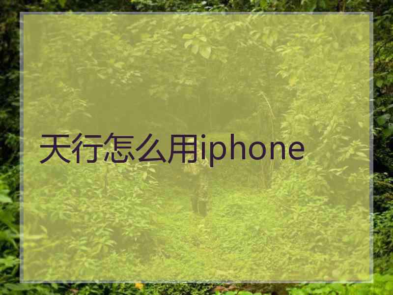 天行怎么用iphone