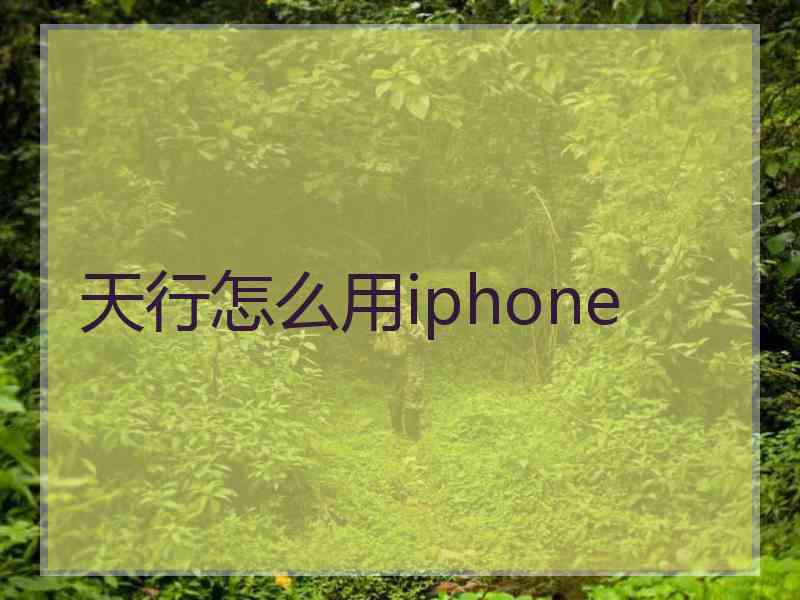 天行怎么用iphone