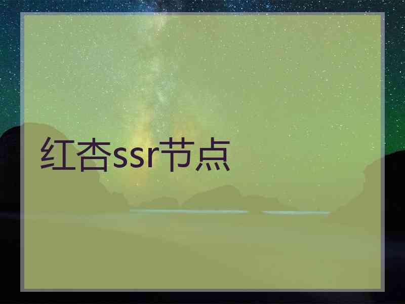 红杏ssr节点