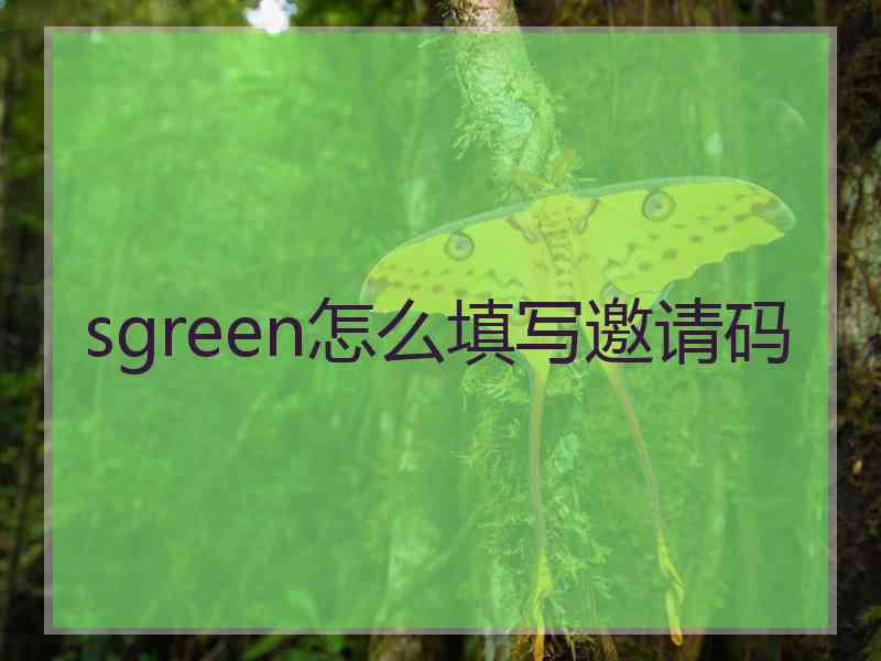 sgreen怎么填写邀请码