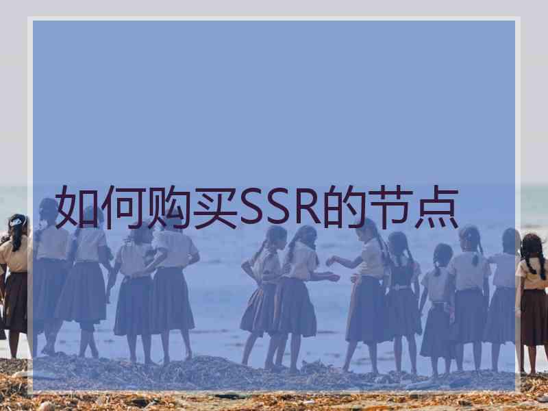 如何购买SSR的节点