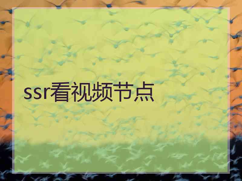 ssr看视频节点