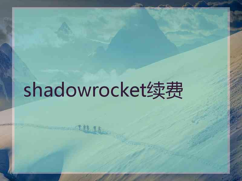 shadowrocket续费