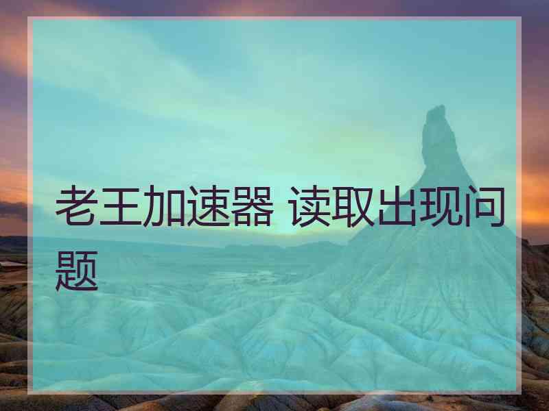 老王加速器 读取出现问题