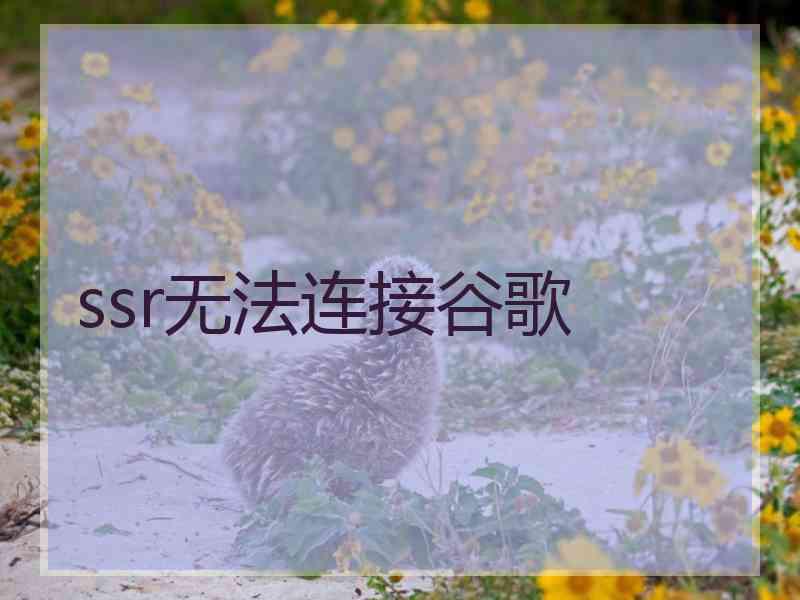ssr无法连接谷歌